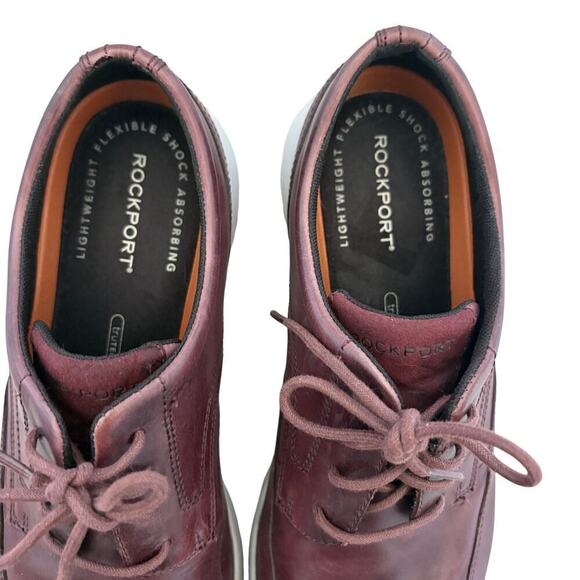 Rockport Men\'s Shoes Garett Wingtip Leather Derby Comfort Oxford Burgundy 12 main image 8